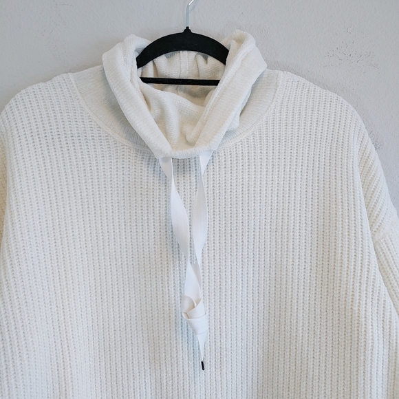 Prana Women's Off White Chenille Chanavey Sweater Sz XL Cozy Soft Cropped - Picture 5 of 14